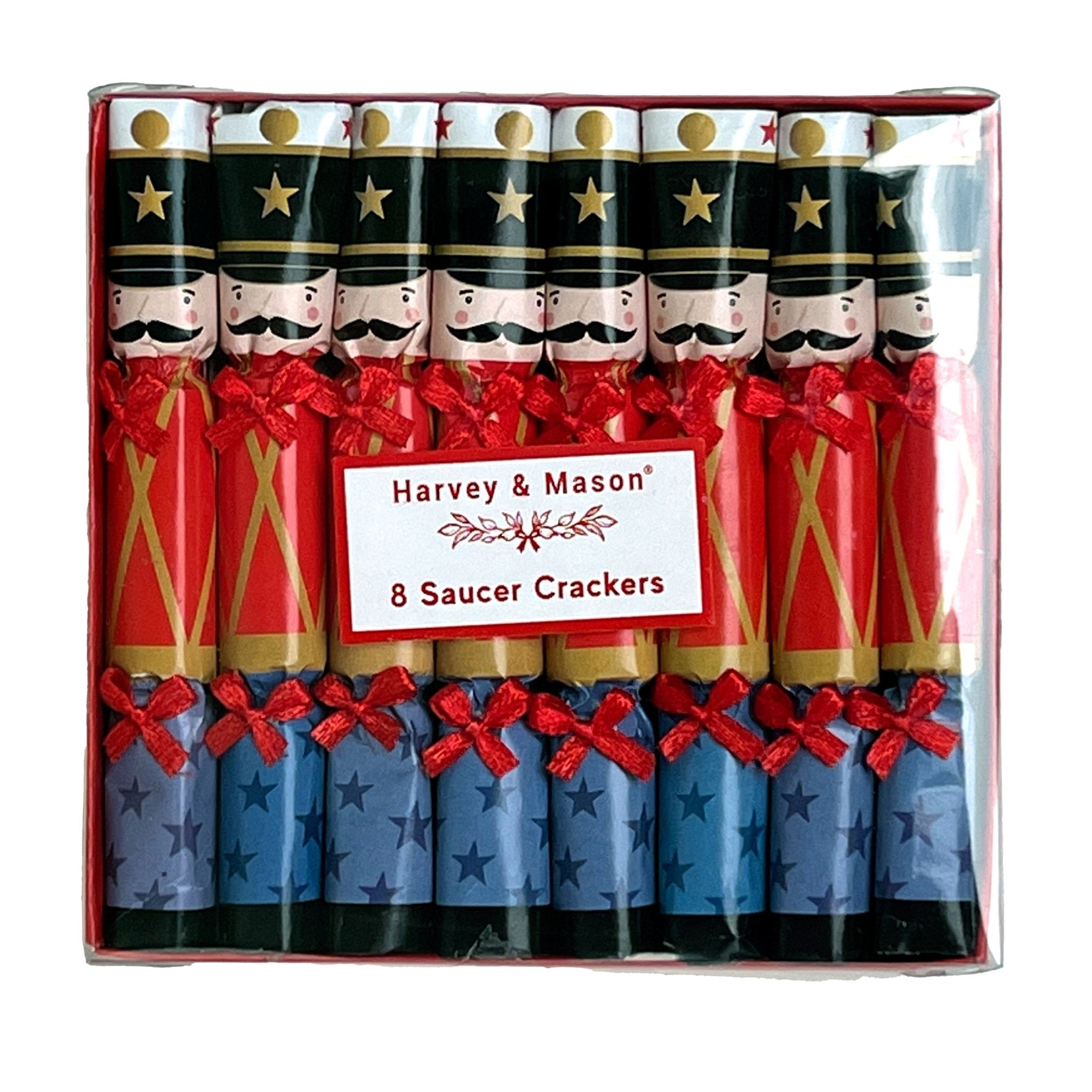 8PCS 4.5" Harvey & Mason The King's Guard Christmas Saucer Crackers - MODA FLORA Santa's Workshop
