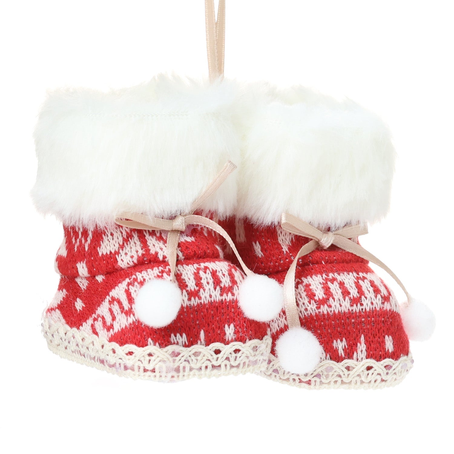 9cm Christmas boot plush ornament 04201 - MODA FLORA Santa's Workshop