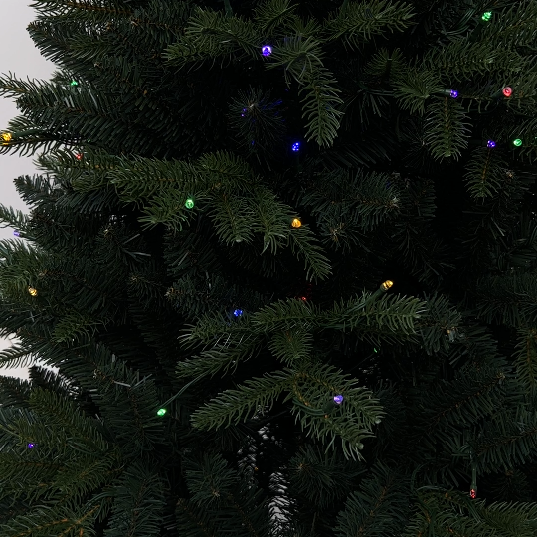 6Ft Nordmann Fir Artificial Christmas Tree with 360 warm white & multi color led lights KPB06
