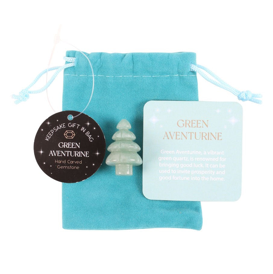 Green Aventurine Crystal Christmas Tree in a Bag OPS016