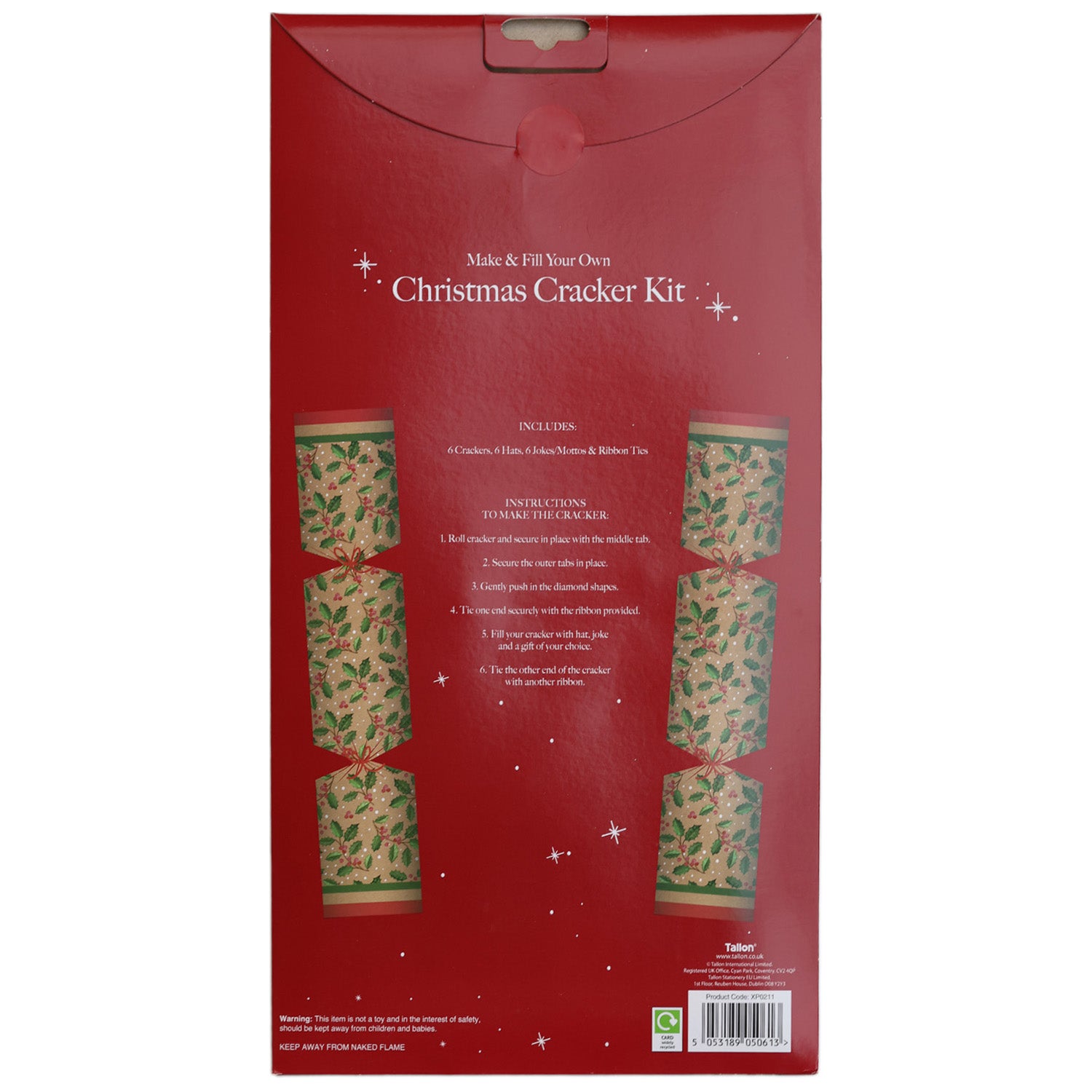 6PCS DIY Christmas Cracker Kit | Holly CRK0006-007H