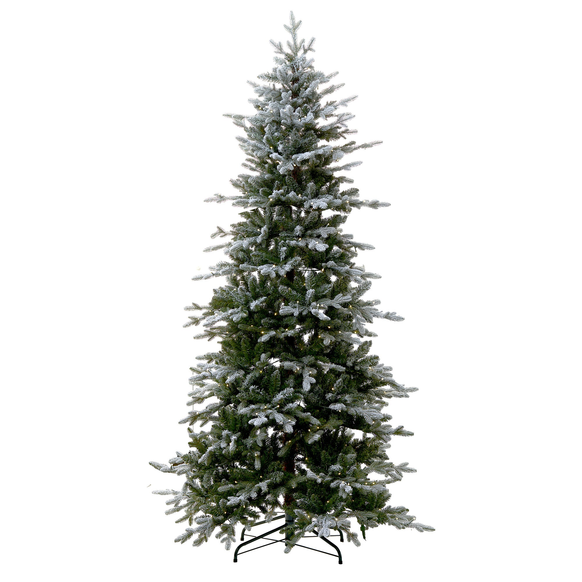 7Ft Flocked Balsam Fir Artificial Christmas Tree with 430 warm white & multi color led lights FLHL7