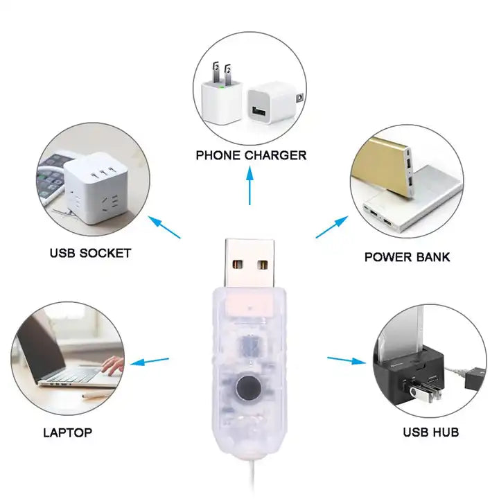 USB Operated Curtain LED Lights with remote control