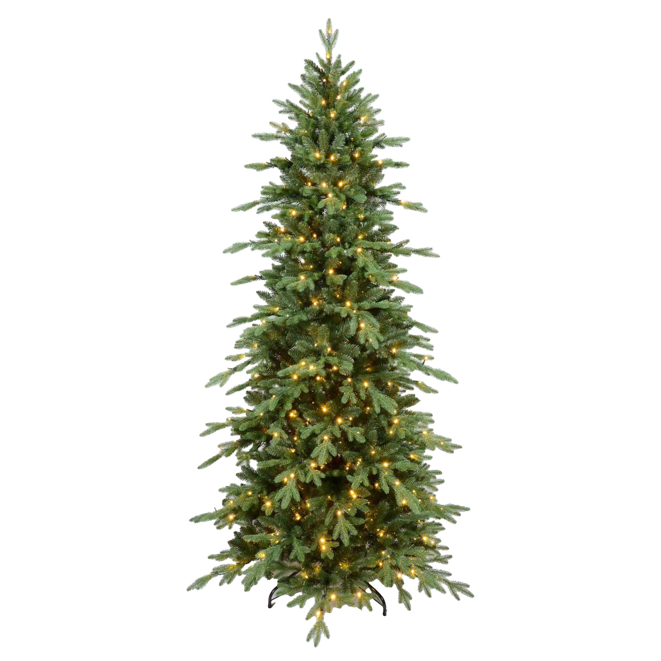 7Ft Balsam Fir Artificial Christmas Tree with 370 warm white & multi color led lights LHL7