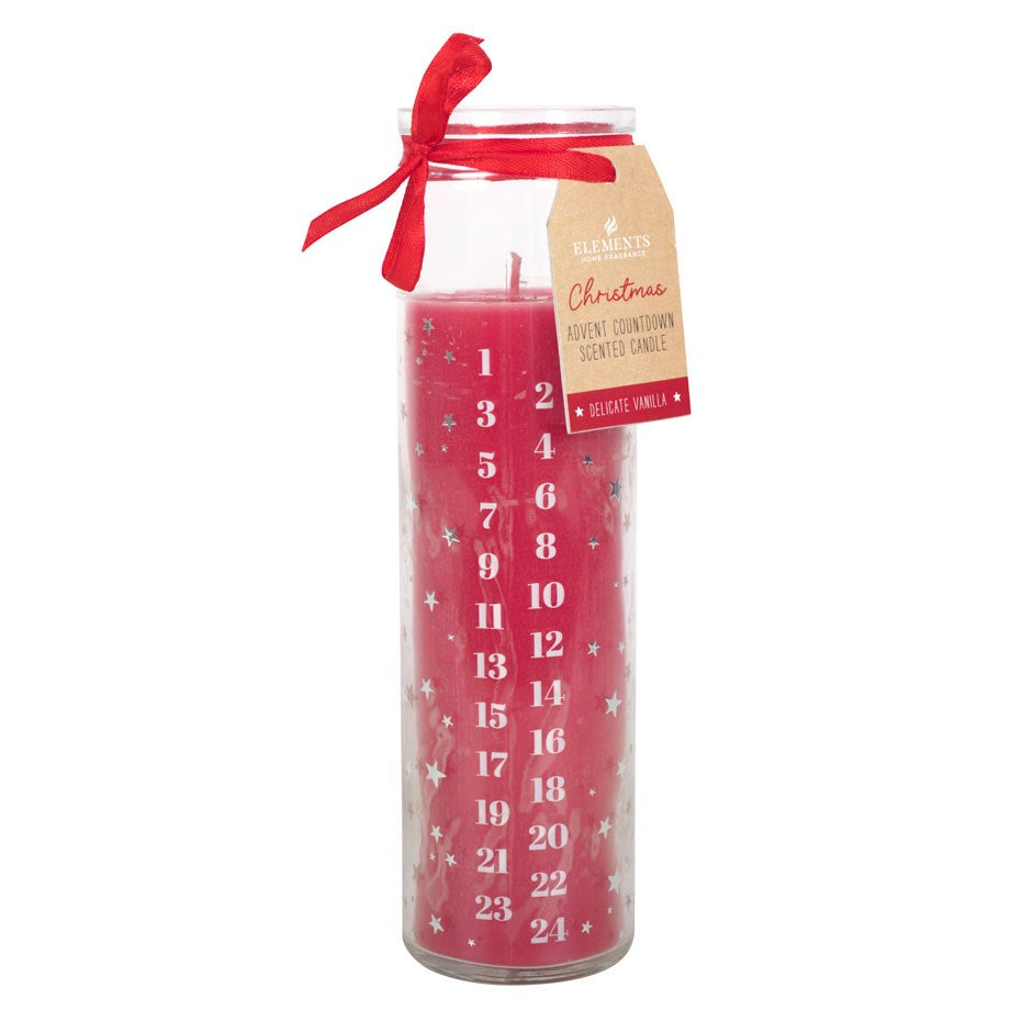 Red Advent Candle in Vanilla Scent ACL006R