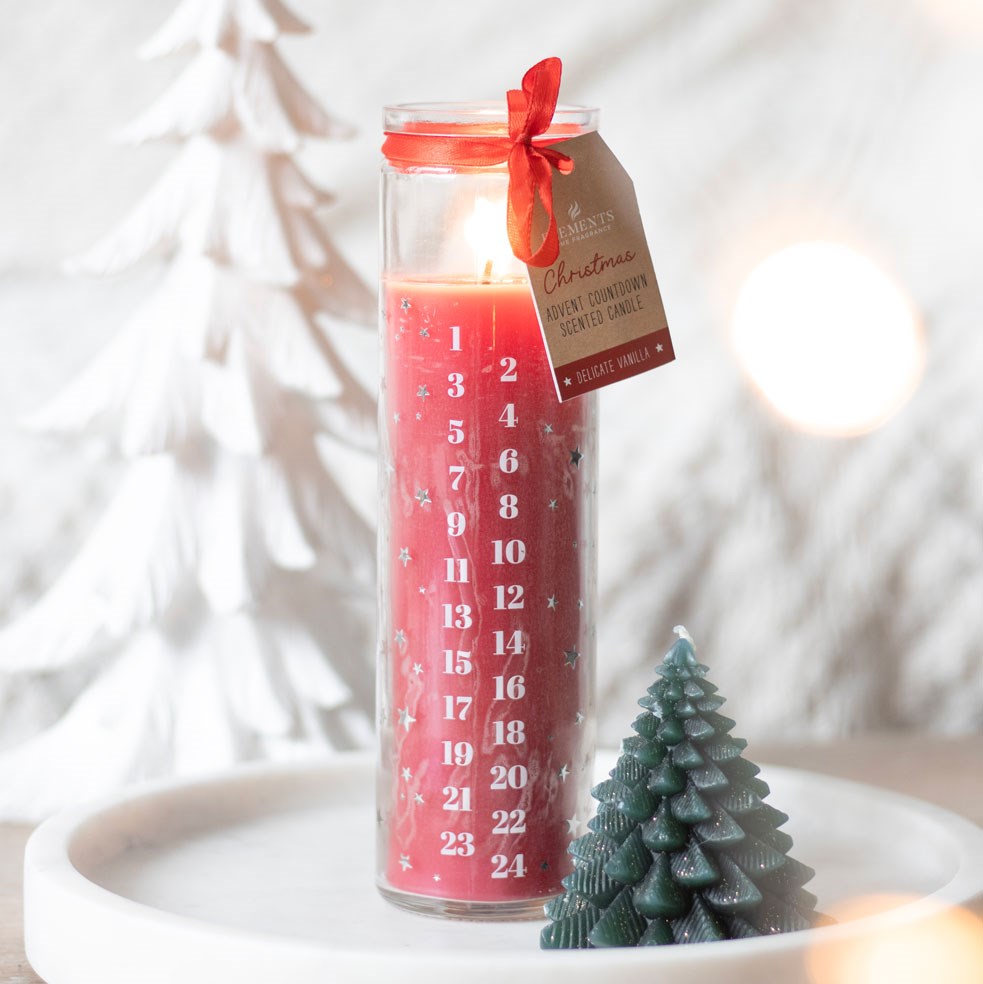 Red Advent Candle in Vanilla Scent ACL006R