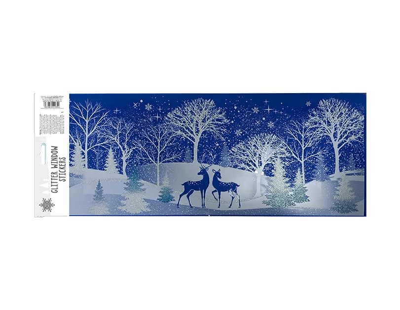 Christmas Glitter Window Decoration Stickers - MODA FLORA Santa's Workshop