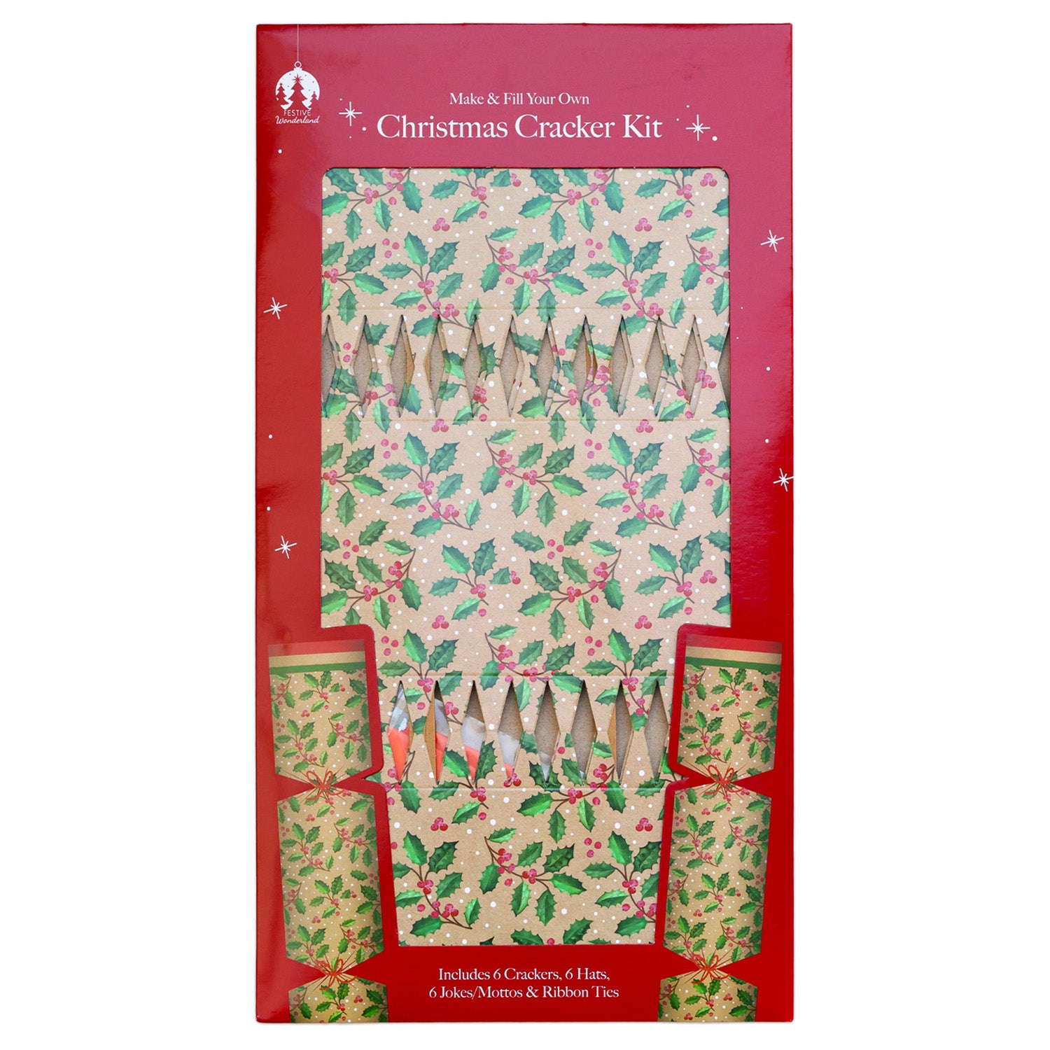 6PCS DIY Christmas Cracker Kit | Holly CRK0006-007H