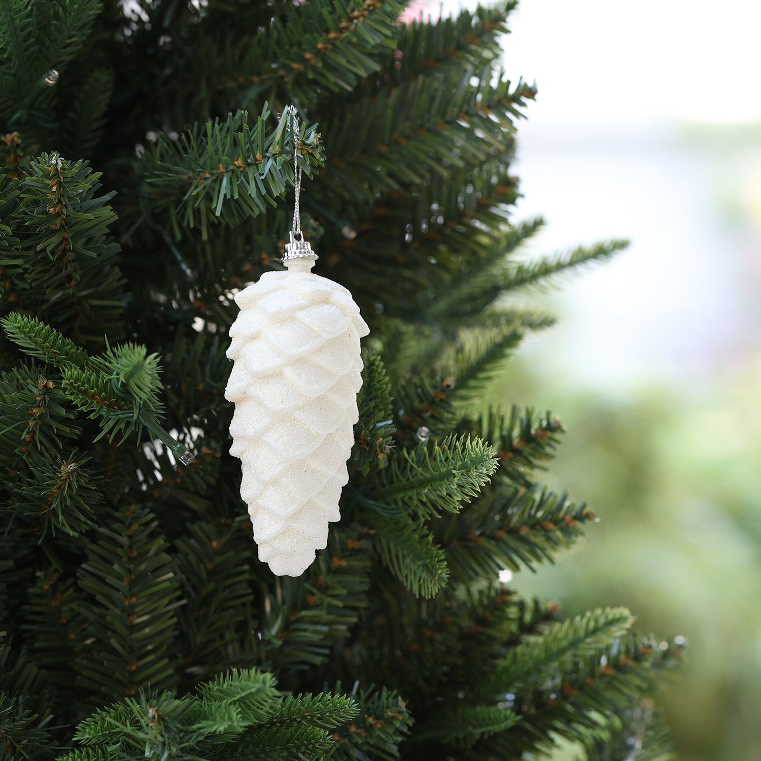 11cm Shatterproof Glitter Pinecone Ornament 02402