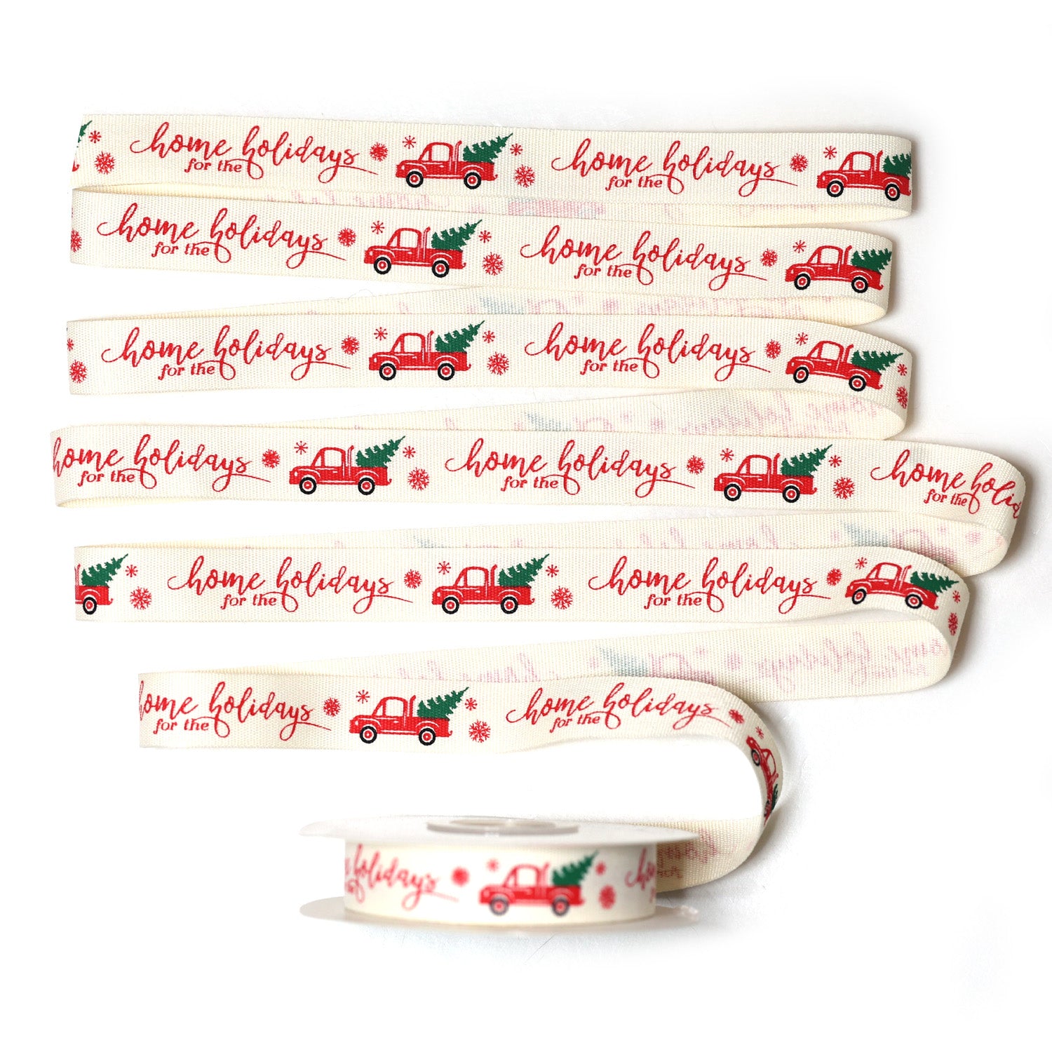 16mm x 11M Cotton Home for the holidays Ribbon 1611002