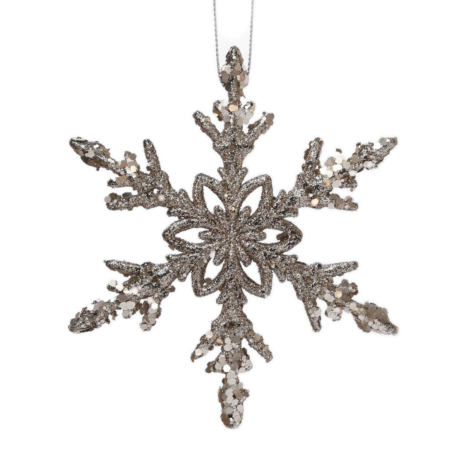 12cm Shatterproof Glitter Snowflake Ornament 03501