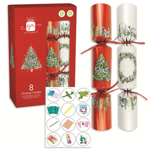 8PCS 12" Traditional Foliage Christmas Crackers CRK1208-008