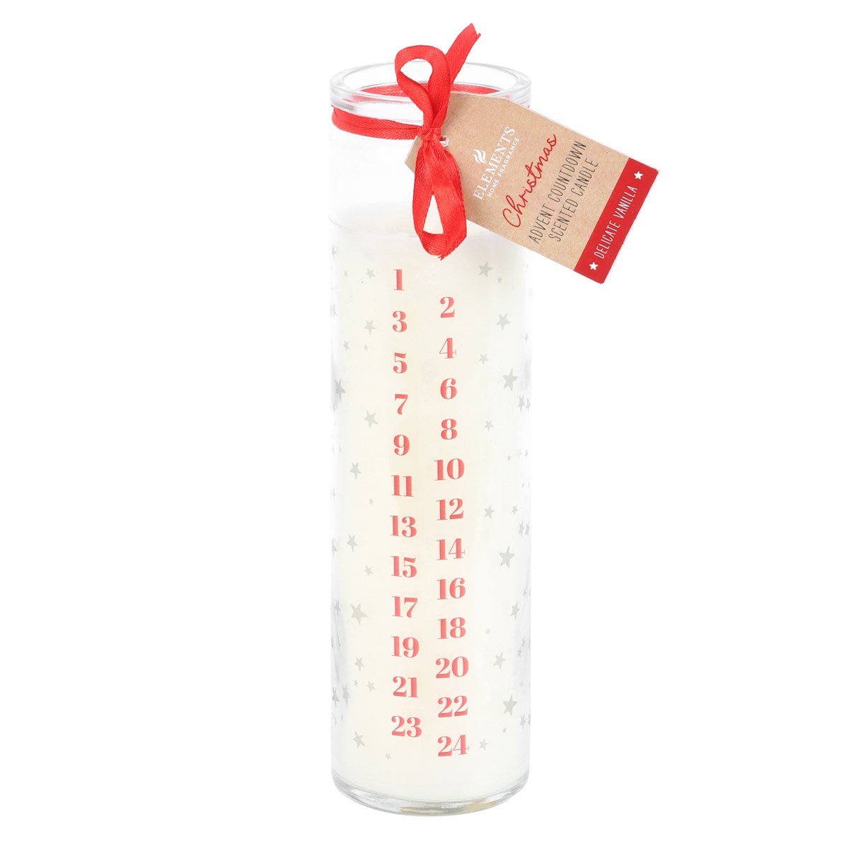 White Advent Candle in Vanilla Scent ACL006W - MODA FLORA Santa's Workshop
