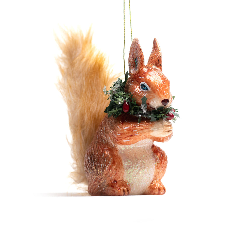 11cm Squirrel Glass Ornament OGS012