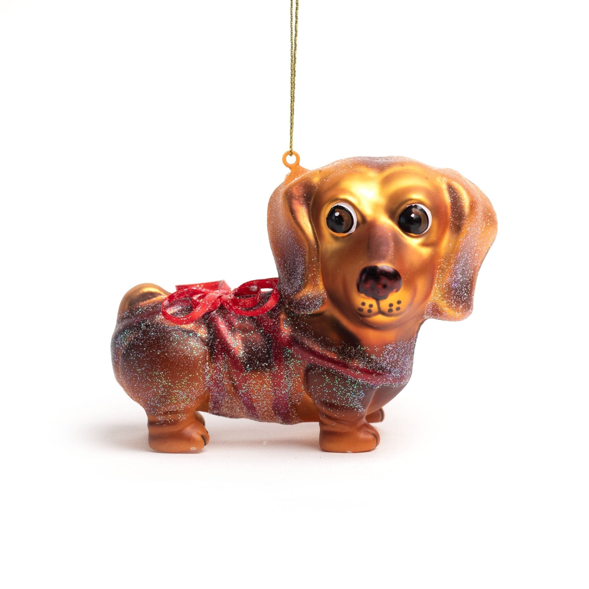 12.5cm Dachshund Dog Glass Ornament OGS002 - MODA FLORA Santa's Workshop