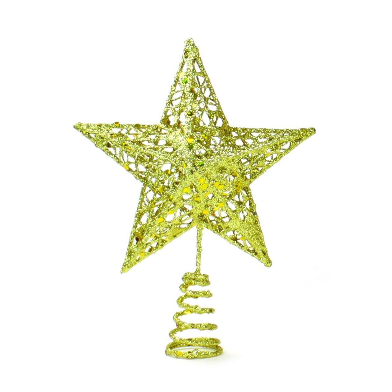 12cm 5 - pointer Classic Gold Tree Topper Star - MODA FLORA Santa's Workshop