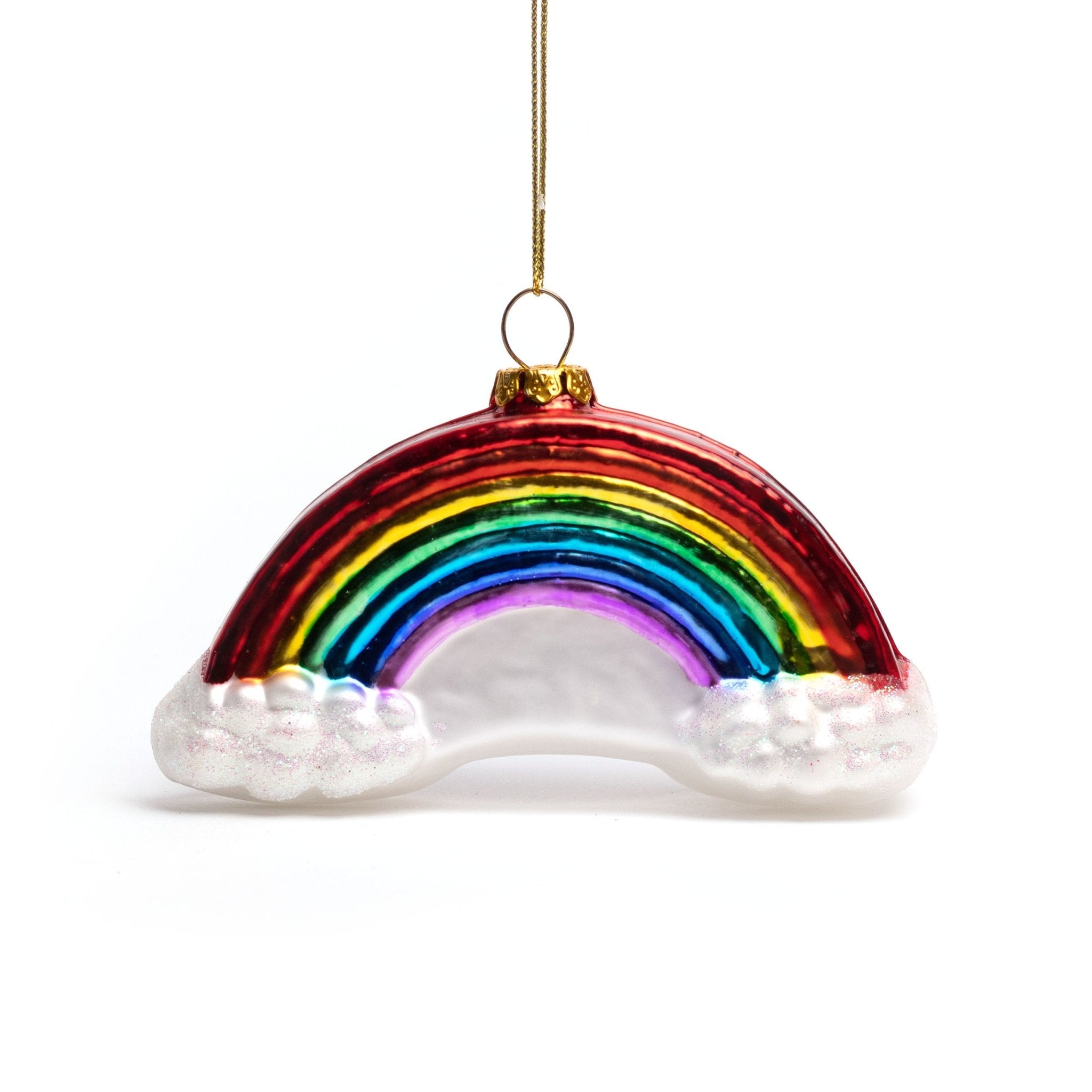 12cm Rainbow Glass Ornament OGS010 - MODA FLORA Santa's Workshop