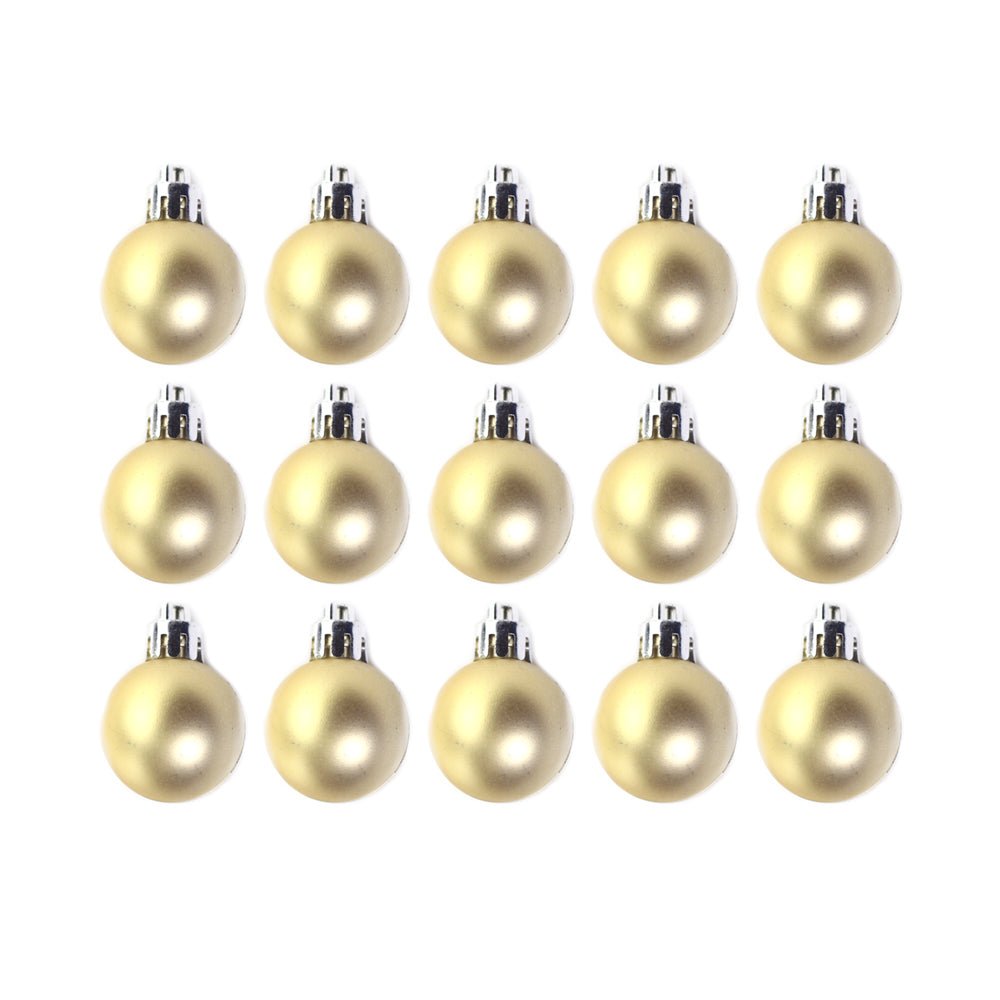 15pcs 3cm Christmas Shatterproof Ornament Matt Gold - MODA FLORA Santa's Workshop