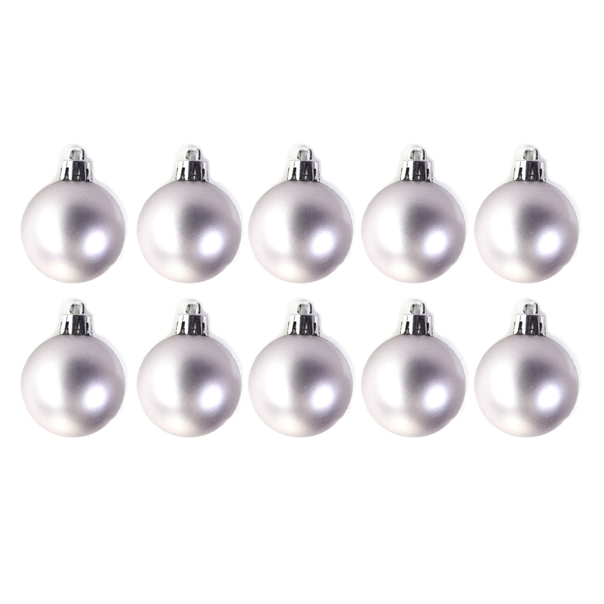 10pcs 4cm Christmas Ornament Matt Silver
