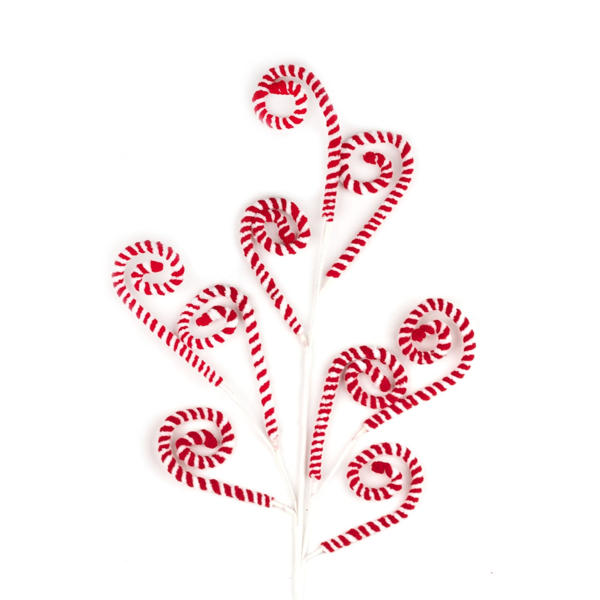 79cm Red White Curly Pick 01201 - MODA FLORA Santa's Workshop