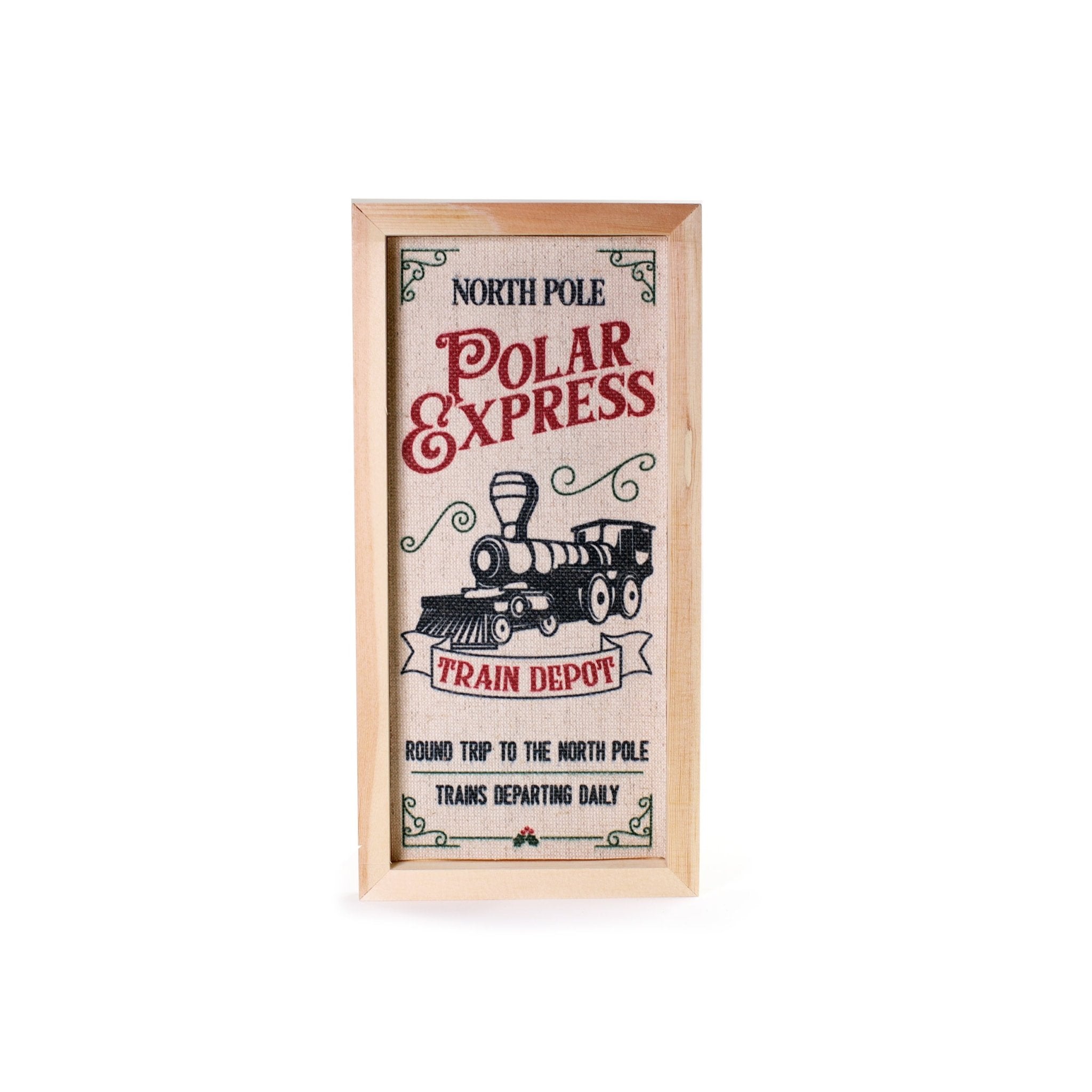 Christmas Sign Polar Express 15x30cm - MODA FLORA Santa's Workshop