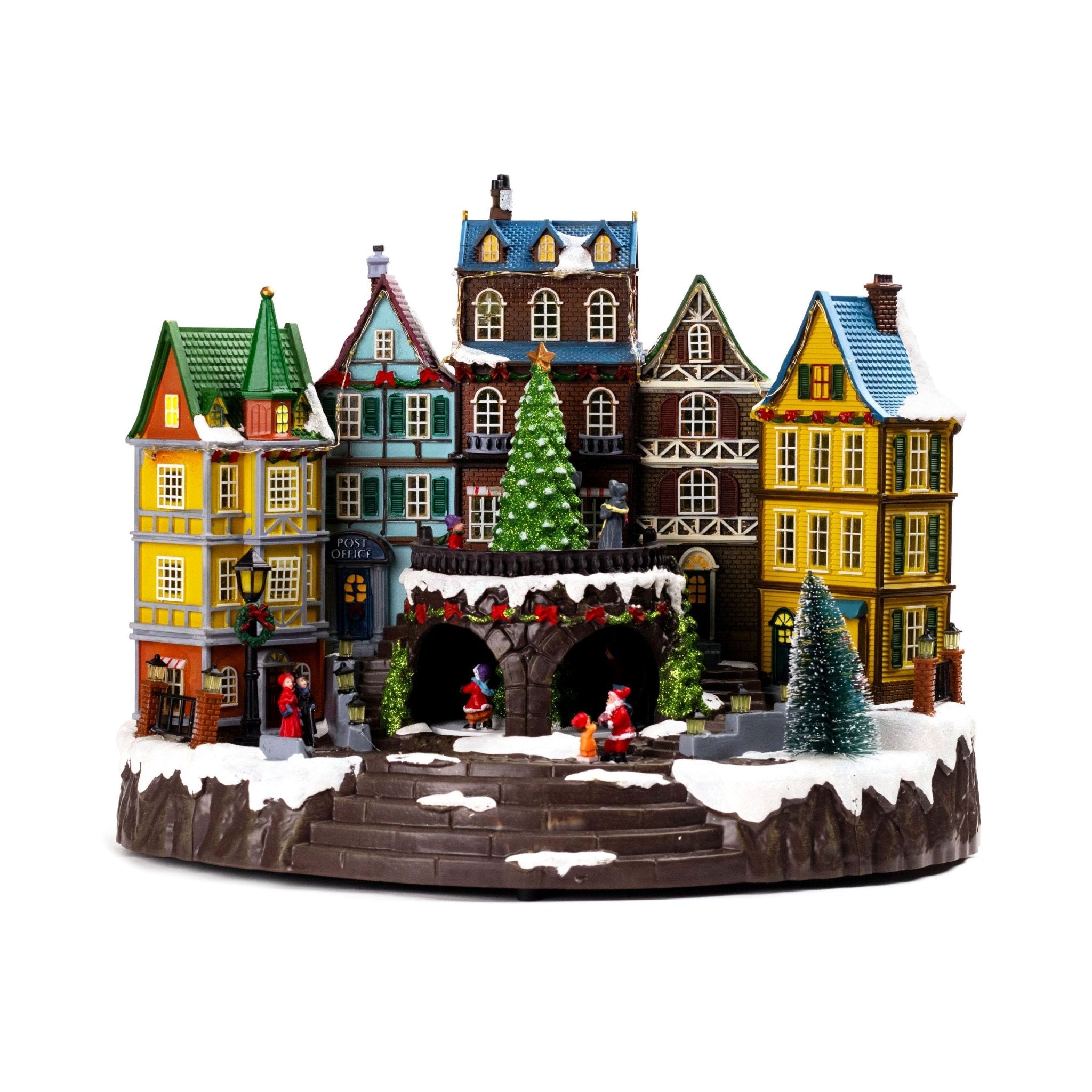 City Hall Christmas Musical Village with Rotating Christmas Tree CVL001 (Last 1 left) - MODA FLORA Santa's Workshop