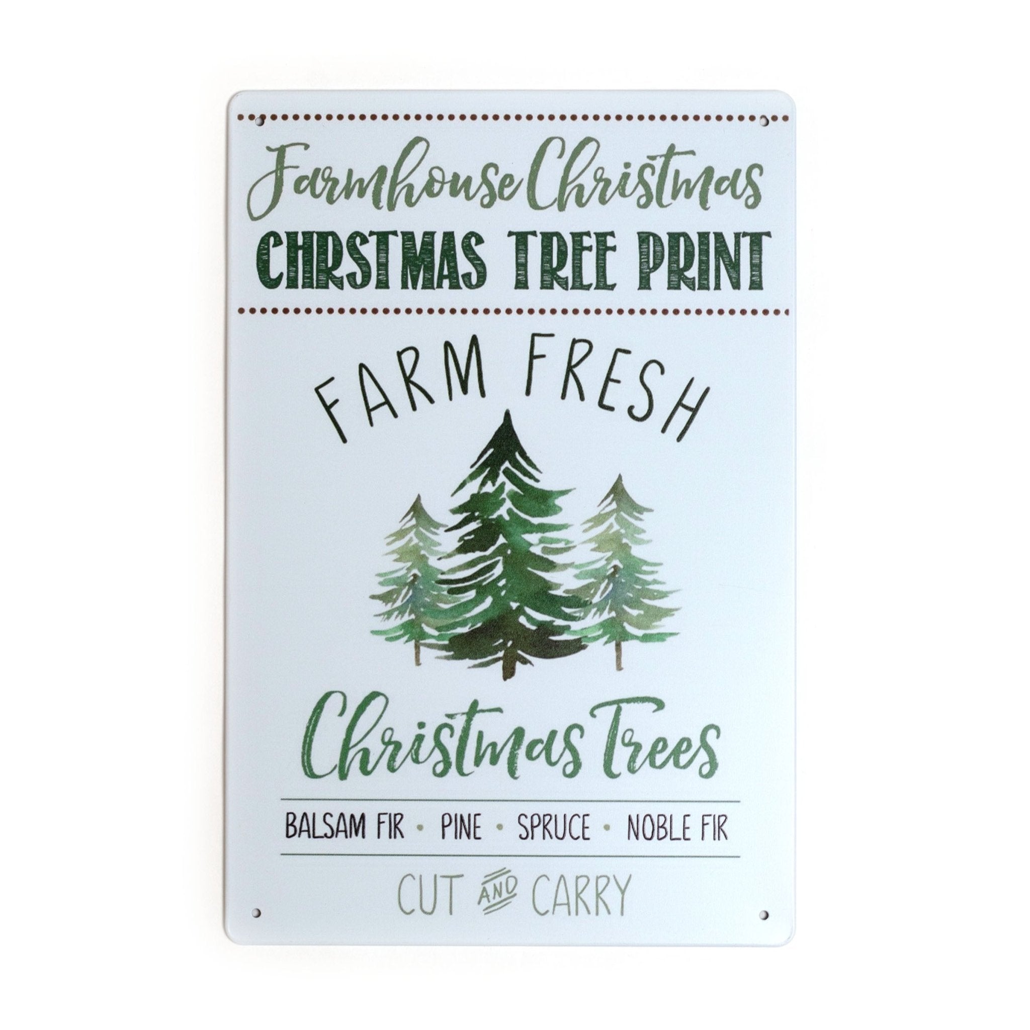 Farm fresh Christmas Tree Metal Sign 20x30cm 2030005 - MODA FLORA Santa's Workshop