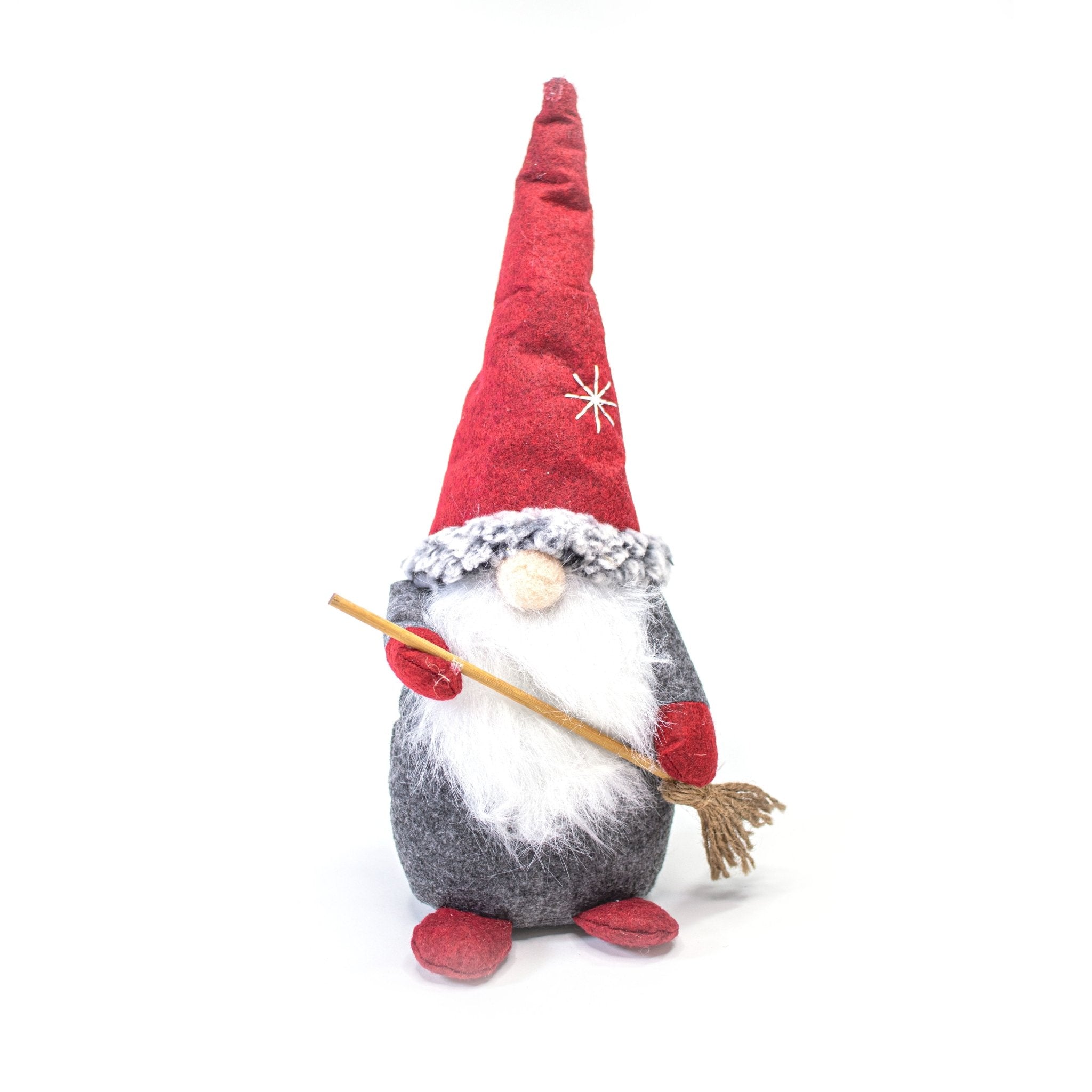 Janitor Gnome with sweeping brush Carlin - MODA FLORA Santa's Workshop
