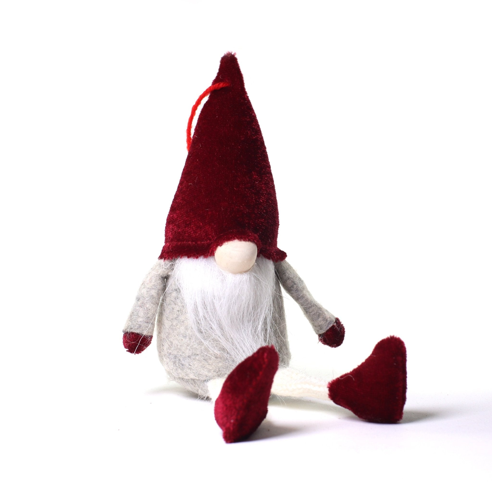 Little Bro Dangle Legs Gnome ornament Odafi - MODA FLORA Santa's Workshop