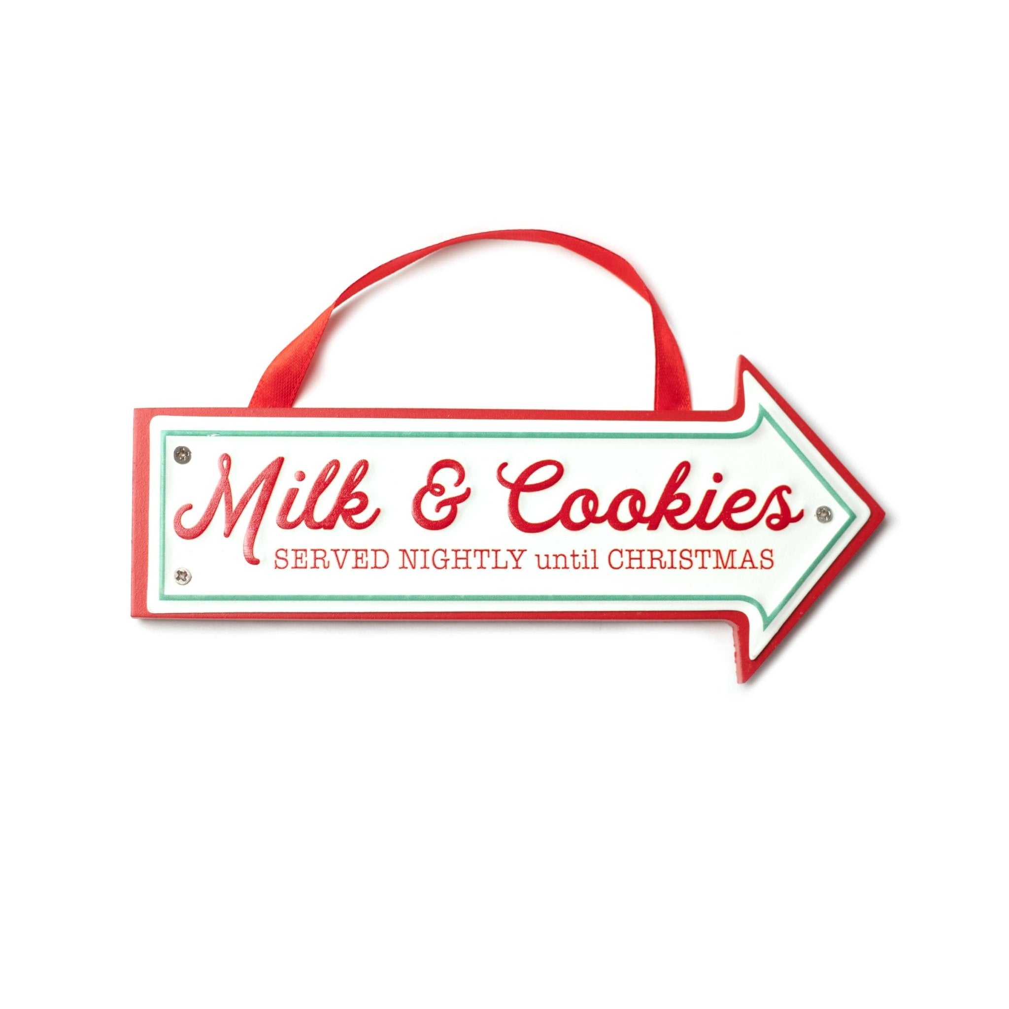 Milk and Cookies Arrow Sign 8x18cm 0818007 - MODA FLORA Santa's Workshop