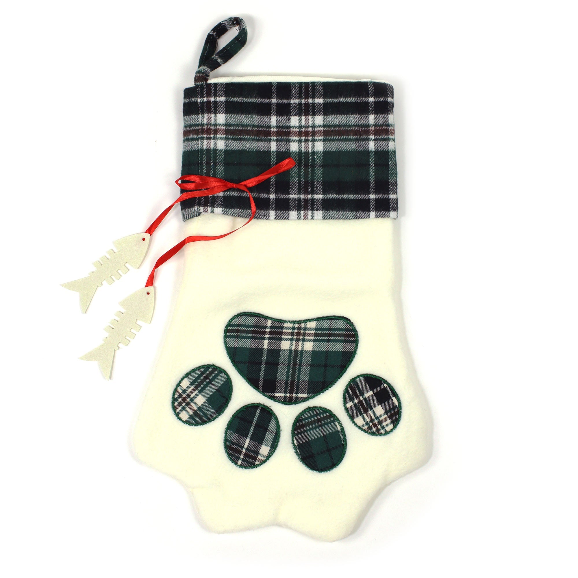 Personalised Christmas Stocking Paw 1pc - MODA FLORA Santa's Workshop
