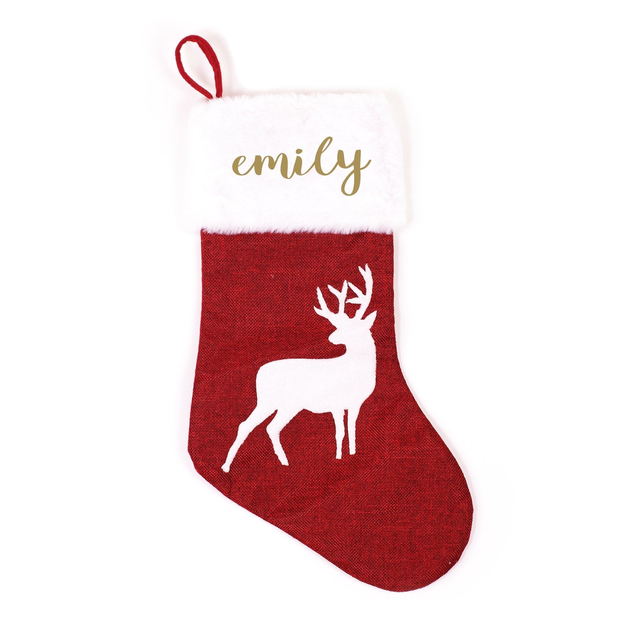 Personalised Classic Christmas Stocking 1pc is - MODA FLORA Santa's Workshop