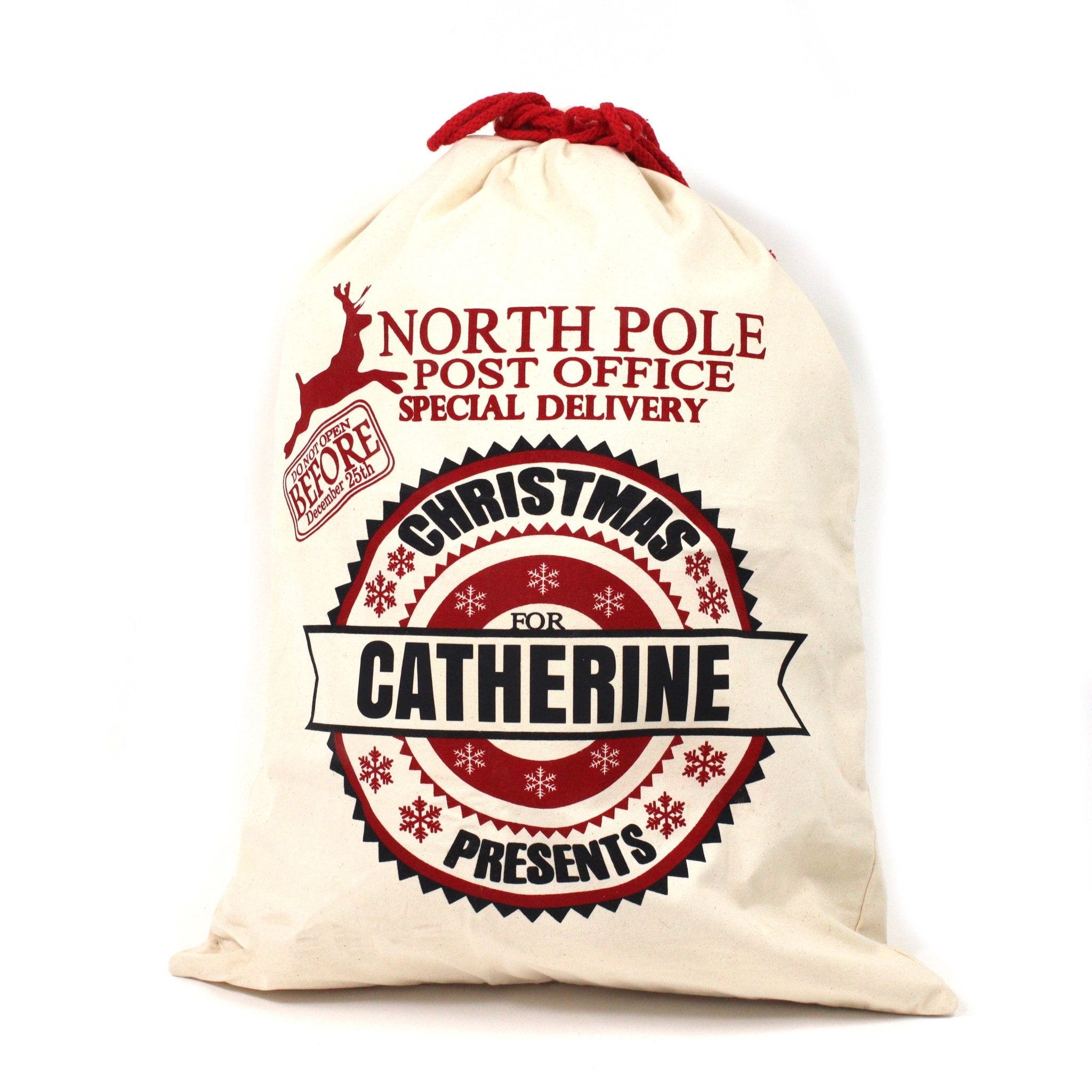 Personalised North Pole Post Office Classic Santa Sack - MODA FLORA Santa's Workshop