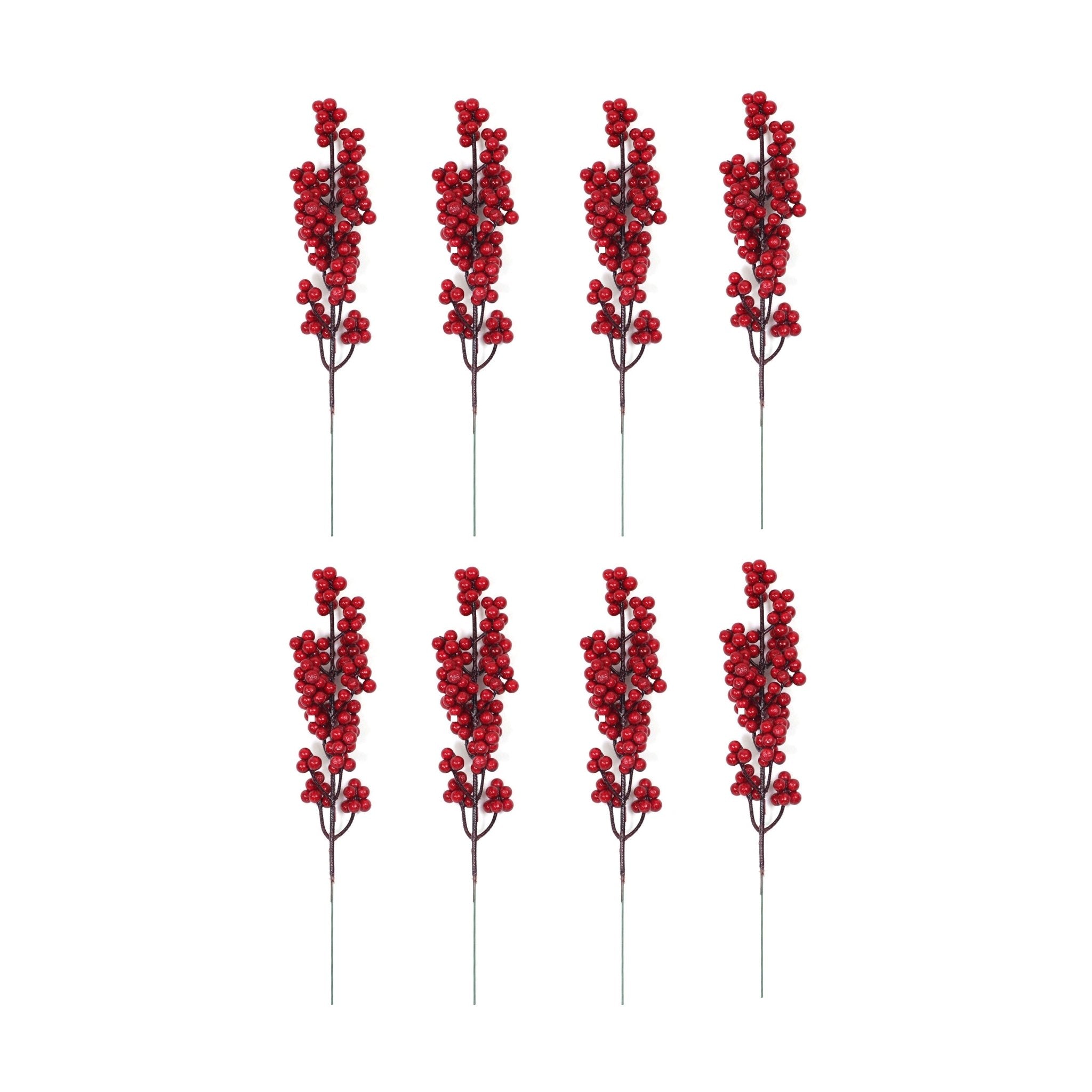 Red berries pick 28cm 8 pcs - MODA FLORA Santa's Workshop