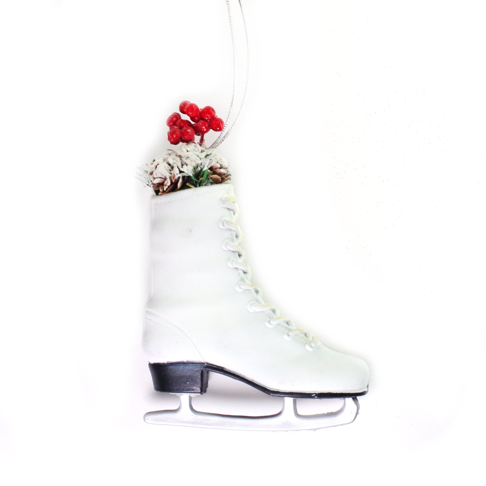 Rustic Ice Skate Shatterproof Ornament - MODA FLORA Santa's Workshop