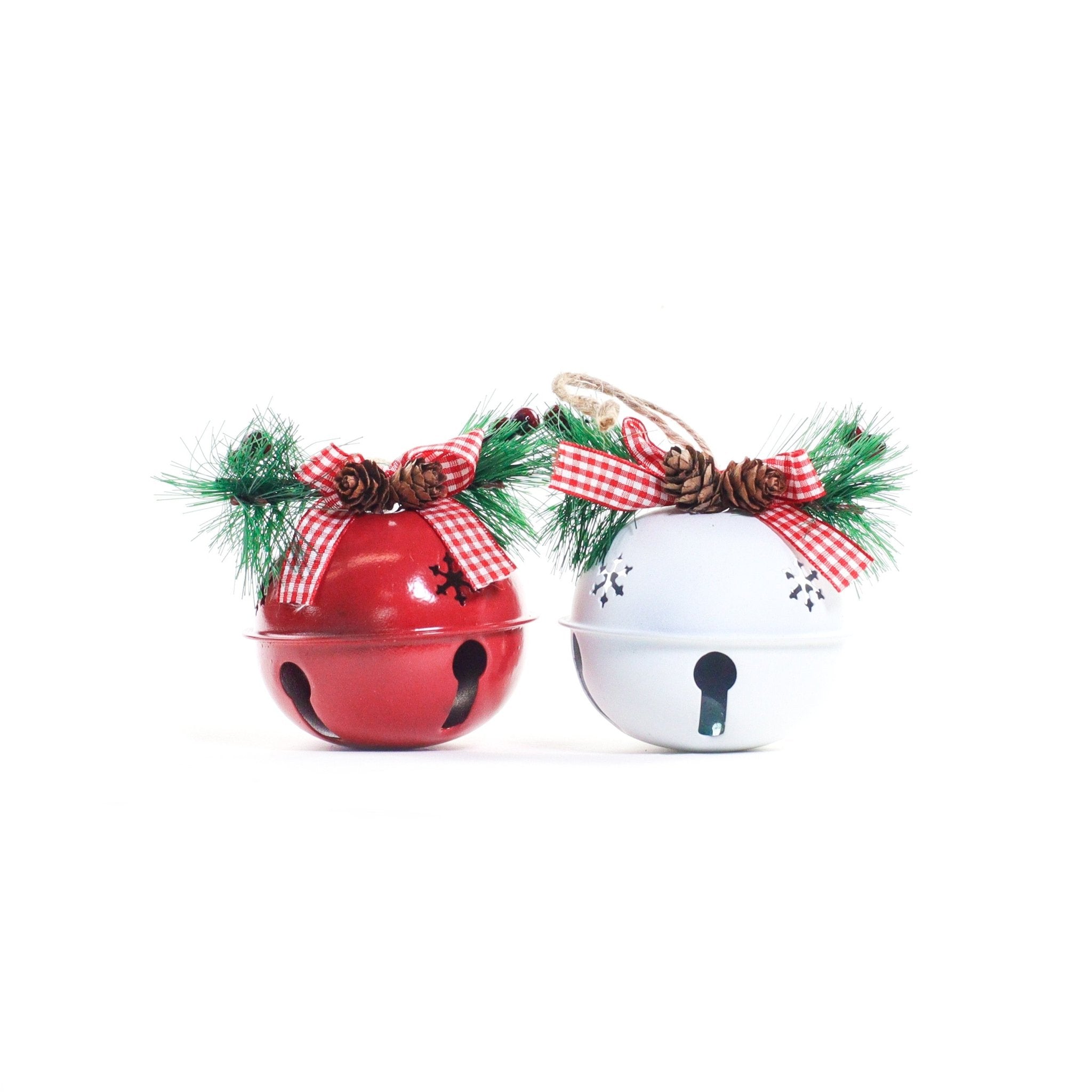 Rustic Jingle Bell Ornament red - MODA FLORA Santa's Workshop
